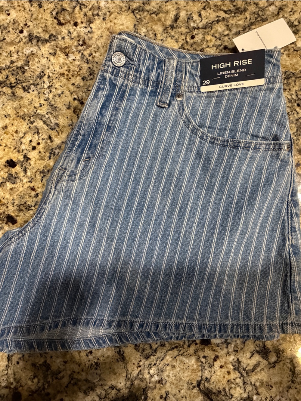 Abercrombie High Rise Pinstripe Blue Women's Jeans -